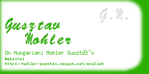 gusztav mohler business card